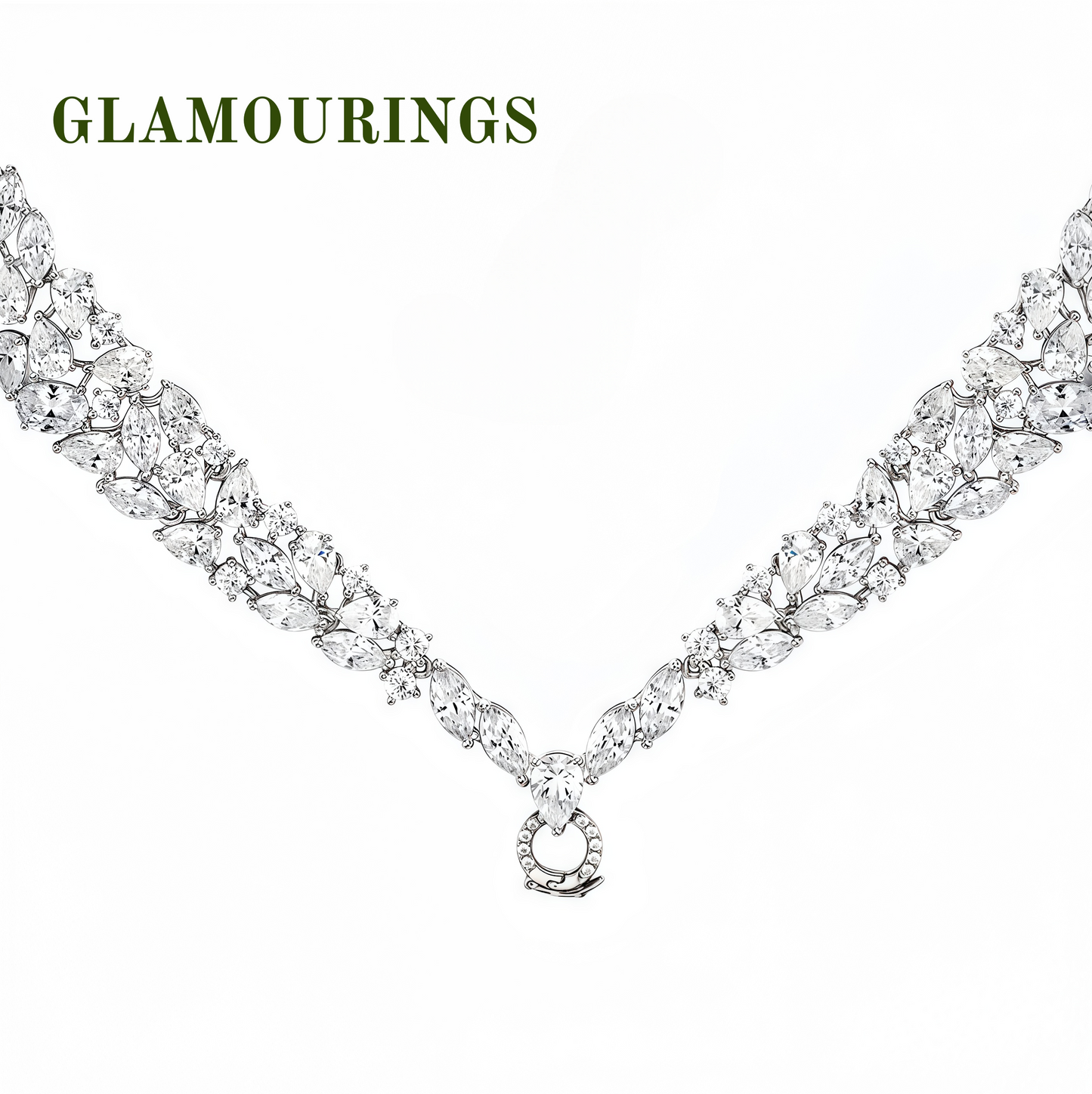 Luxury Moissanite Cluster Pendant Necklace