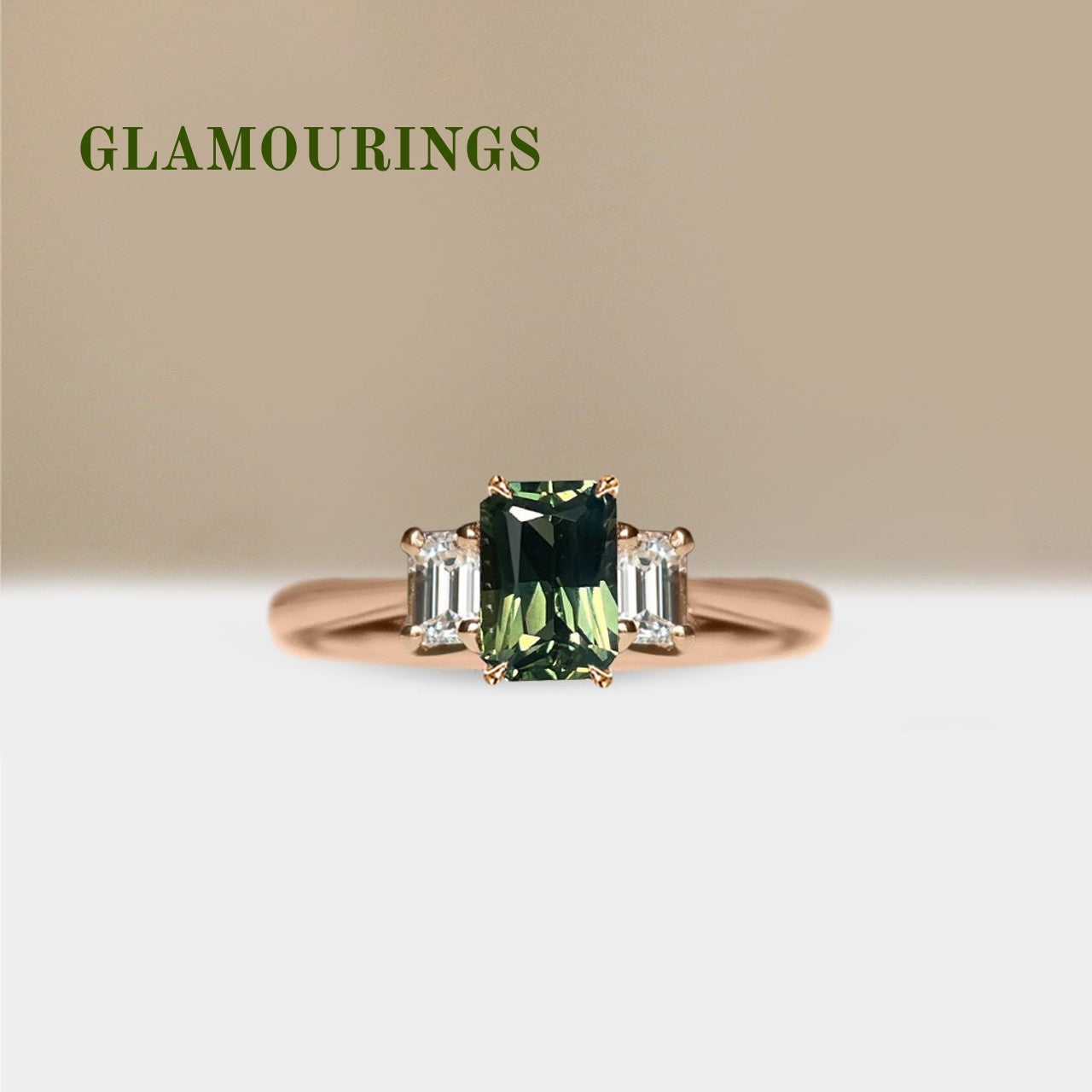 1.07ct Radiant Australian Parti Teal Sapphire Engagement Ring