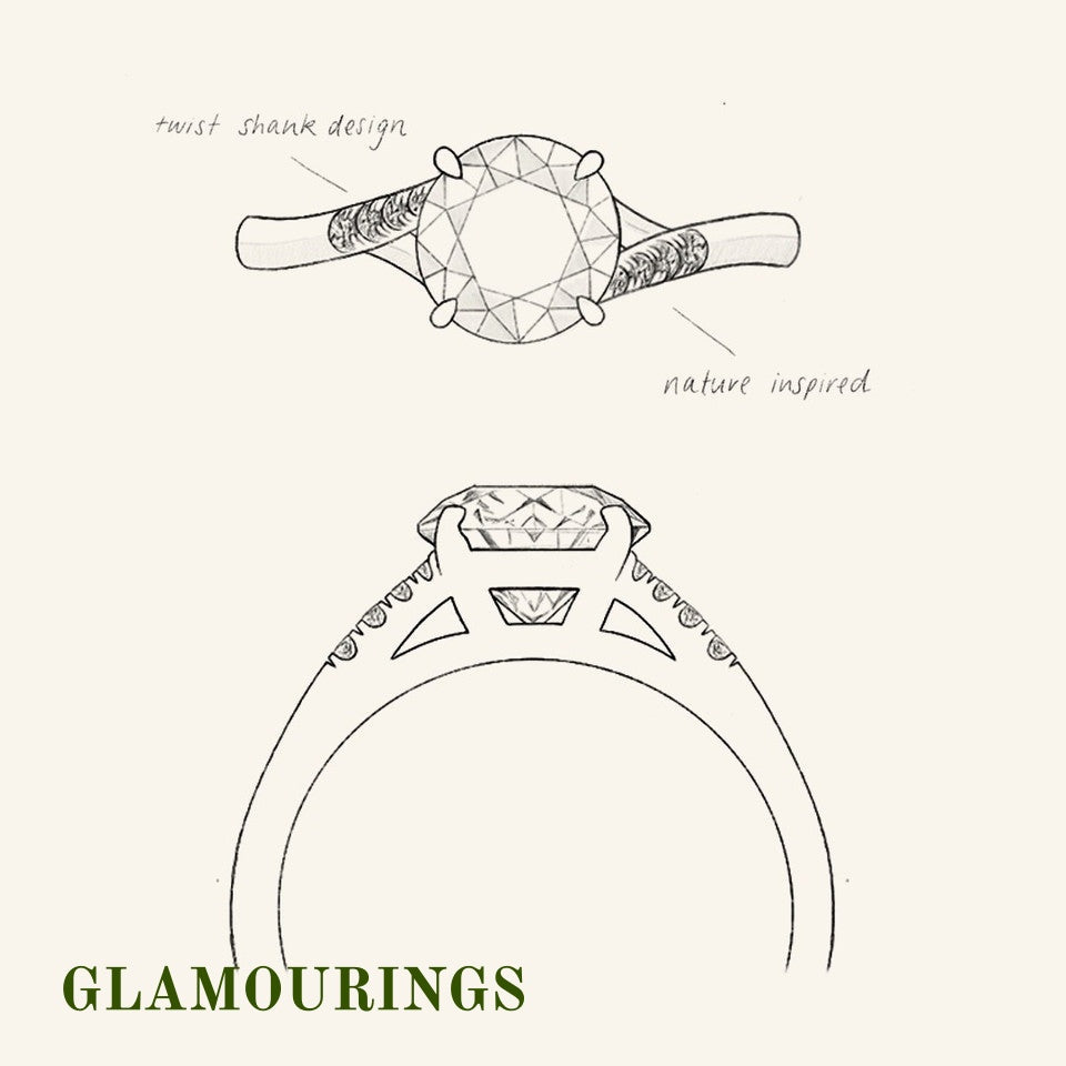 1.51ct Round Peach Sapphire Engagement Ring