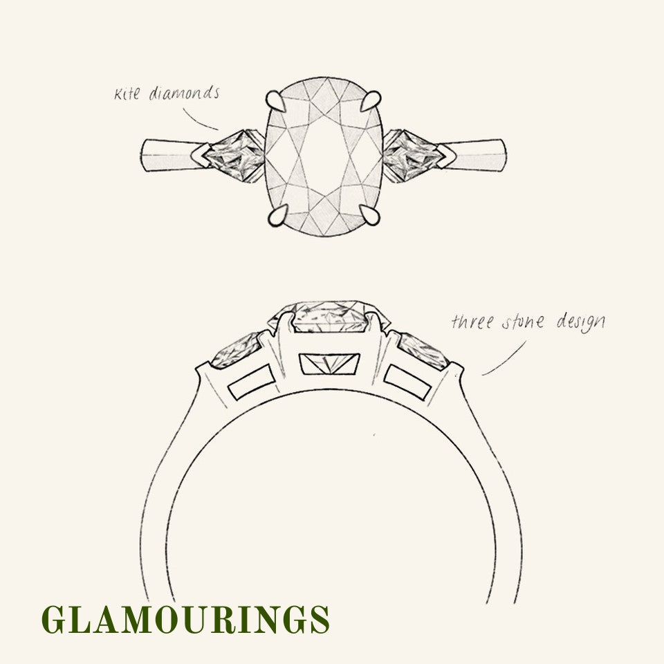 1.7ct Radiant Peach Sapphire Engagement Ring