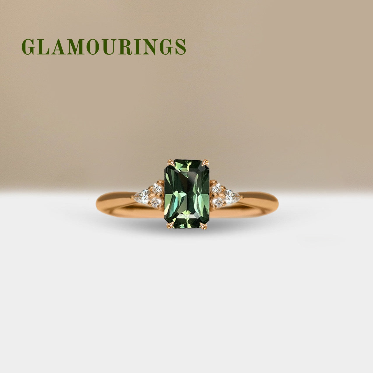 1.07ct Radiant Australian Parti Teal Sapphire Engagement Ring