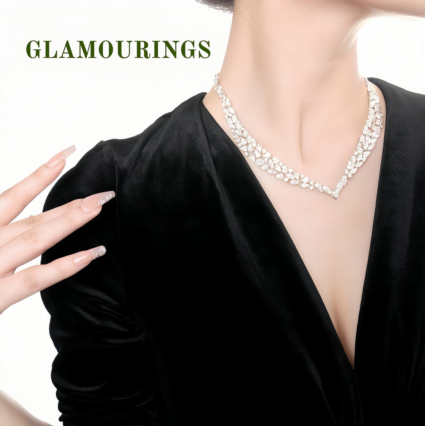 Luxury Moissanite Cluster Pendant Necklace