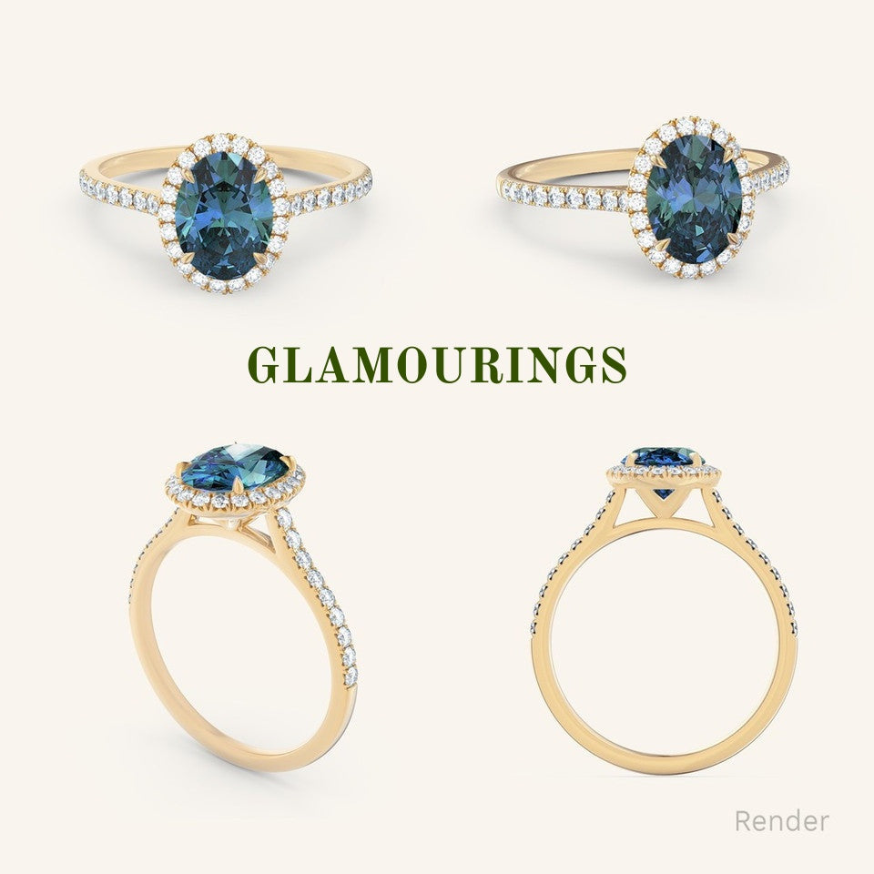 1.45ct Radiant Australian Parti Teal Sapphire Engagement Ring