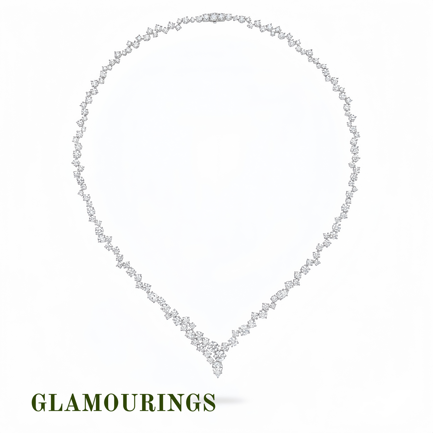 Elegant V-Shape Moissanite Tennis Necklace