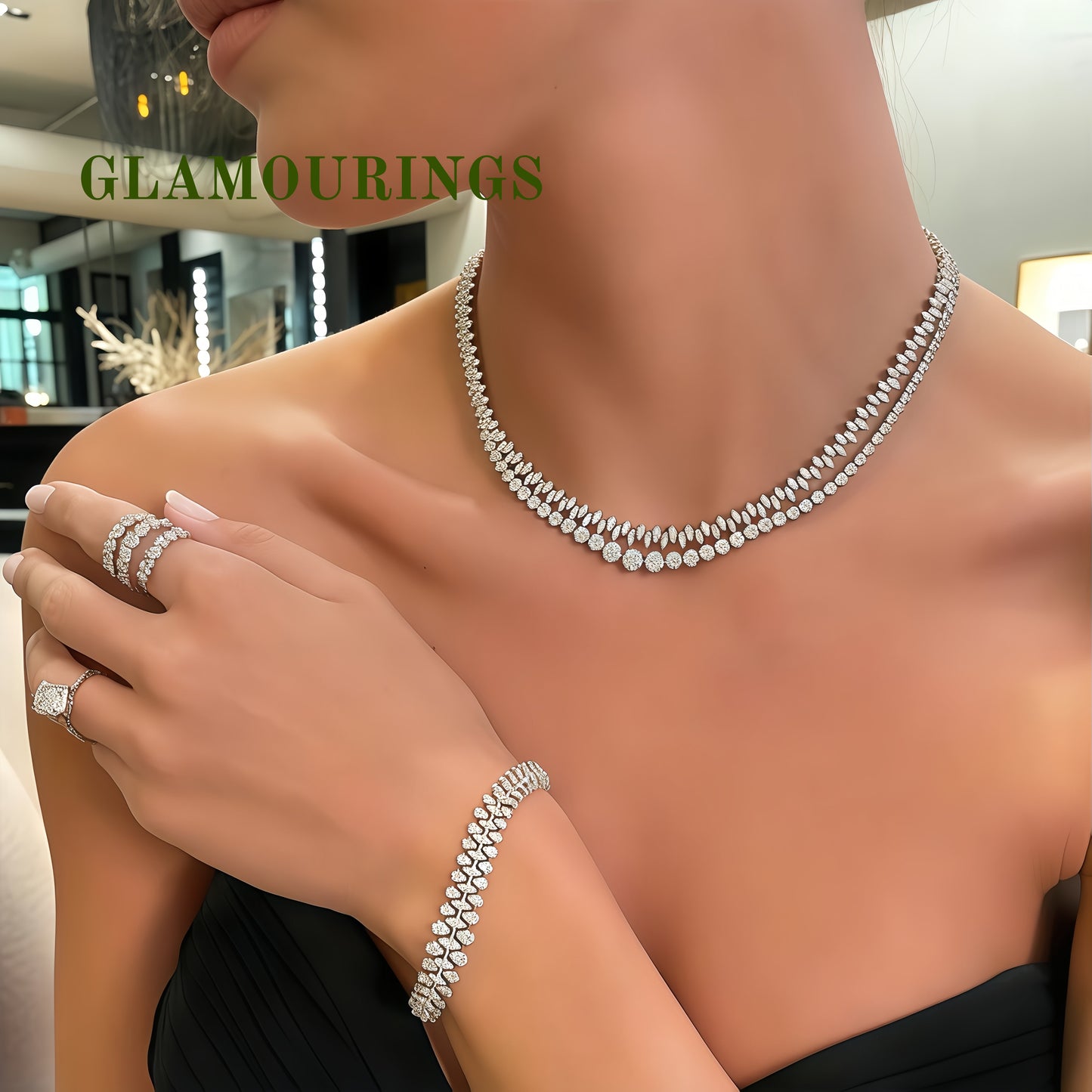 Elegant Graduated Moissanite Tennis Necklace