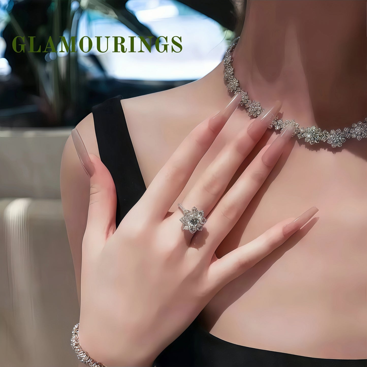 Sunflower Diamond Necklace