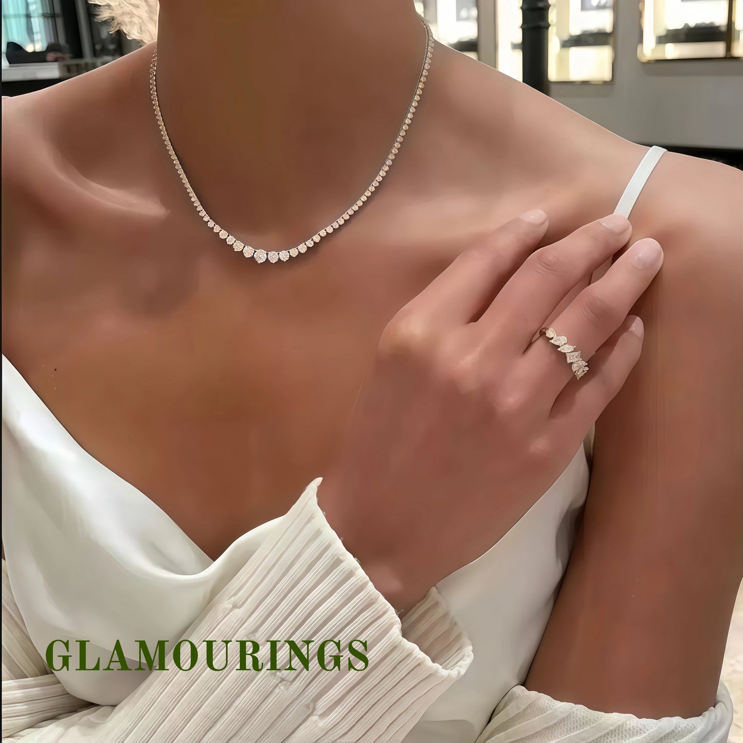 Elegant Graduated Moissanite Tennis Necklace