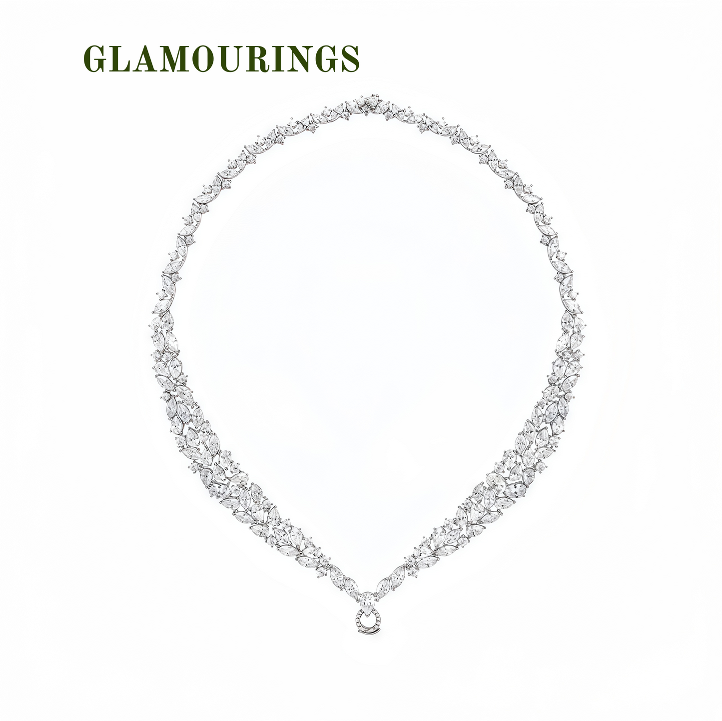 Luxury Moissanite Cluster Pendant Necklace