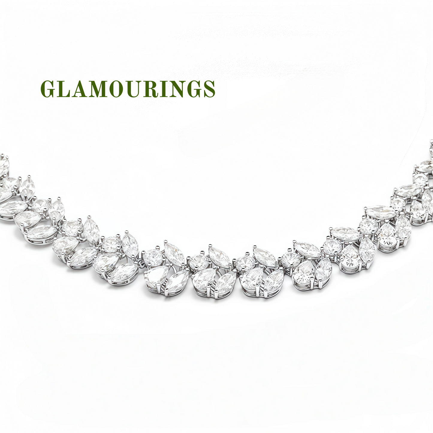 Luxury Moissanite Leaf Cluster Necklace