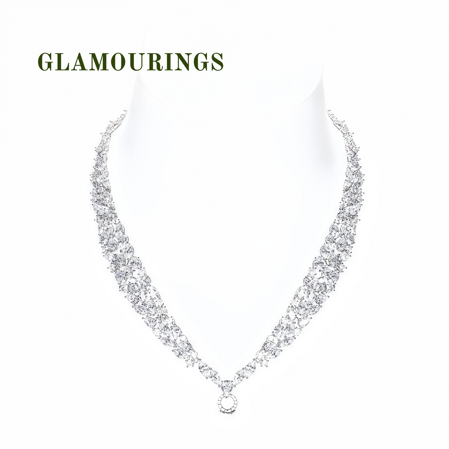 Luxury Moissanite Cluster Pendant Necklace