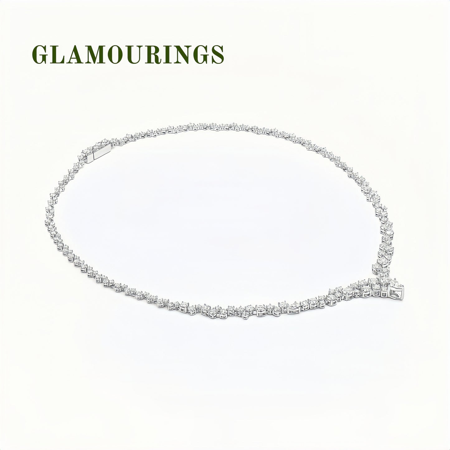 Elegant V-Shape Moissanite Tennis Necklace