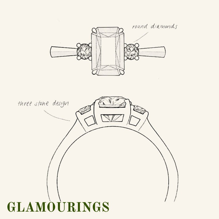 1.07ct Radiant Australian Parti Teal Sapphire Engagement Ring