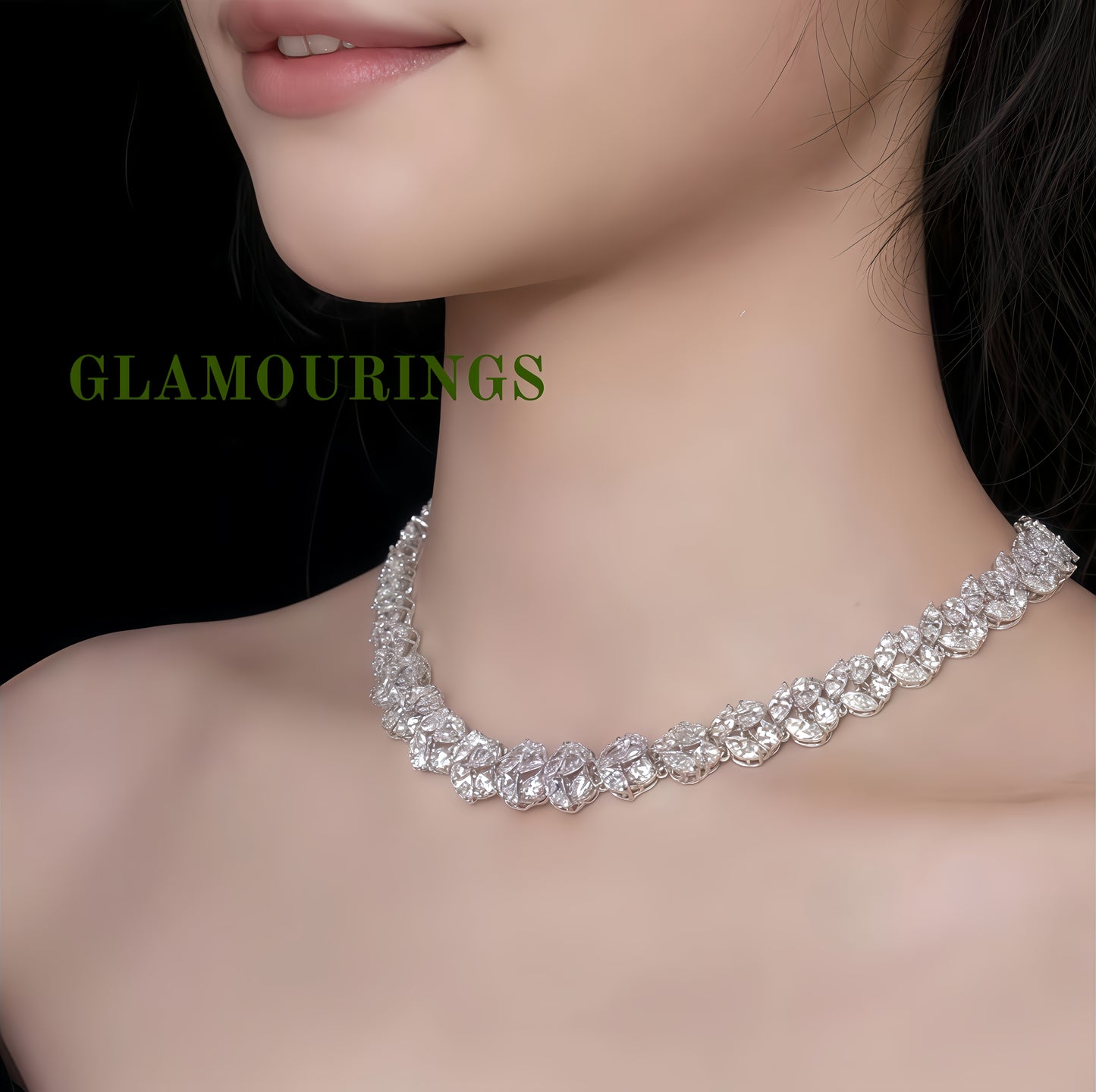 Luxury Moissanite Leaf Cluster Necklace