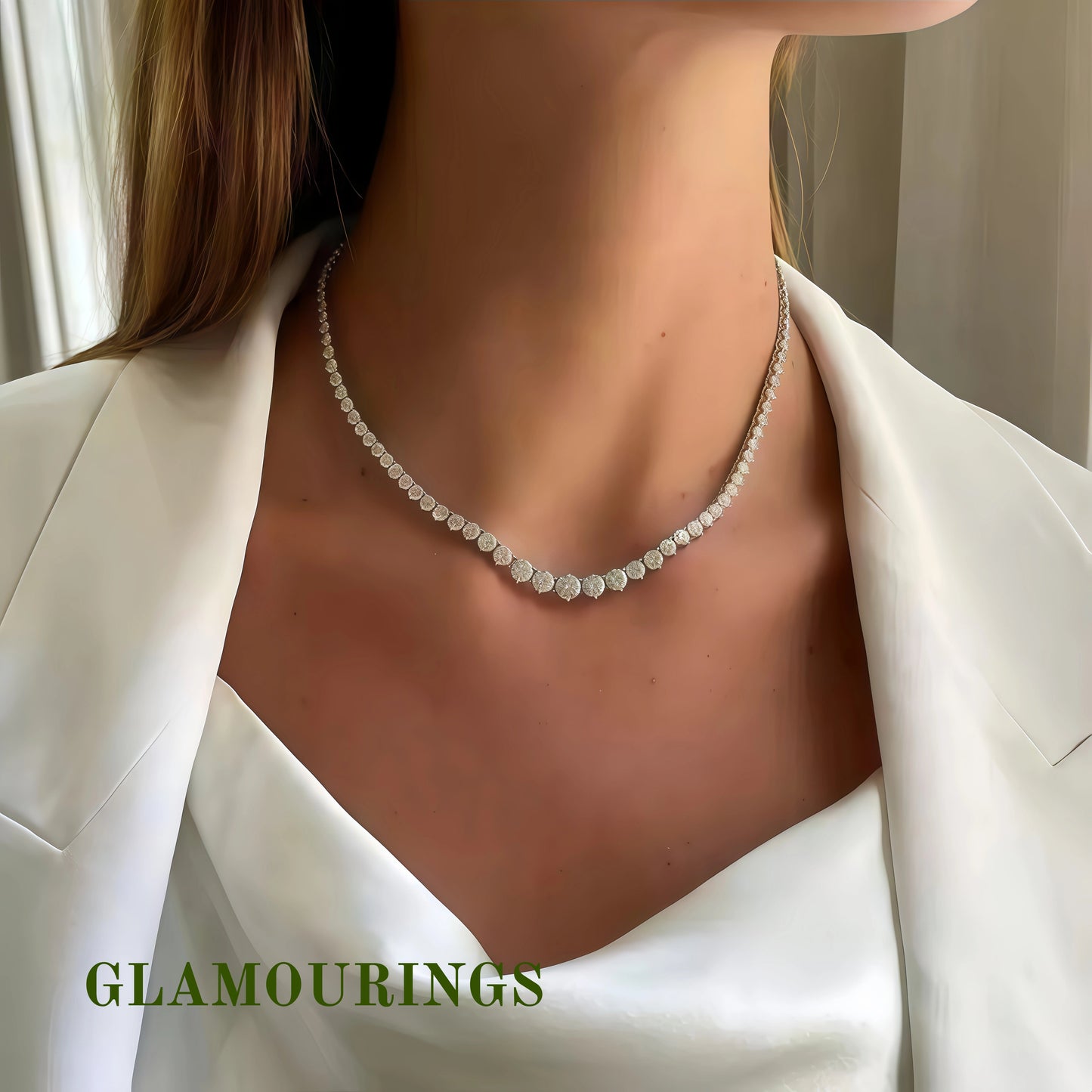 Elegant Graduated Moissanite Tennis Necklace