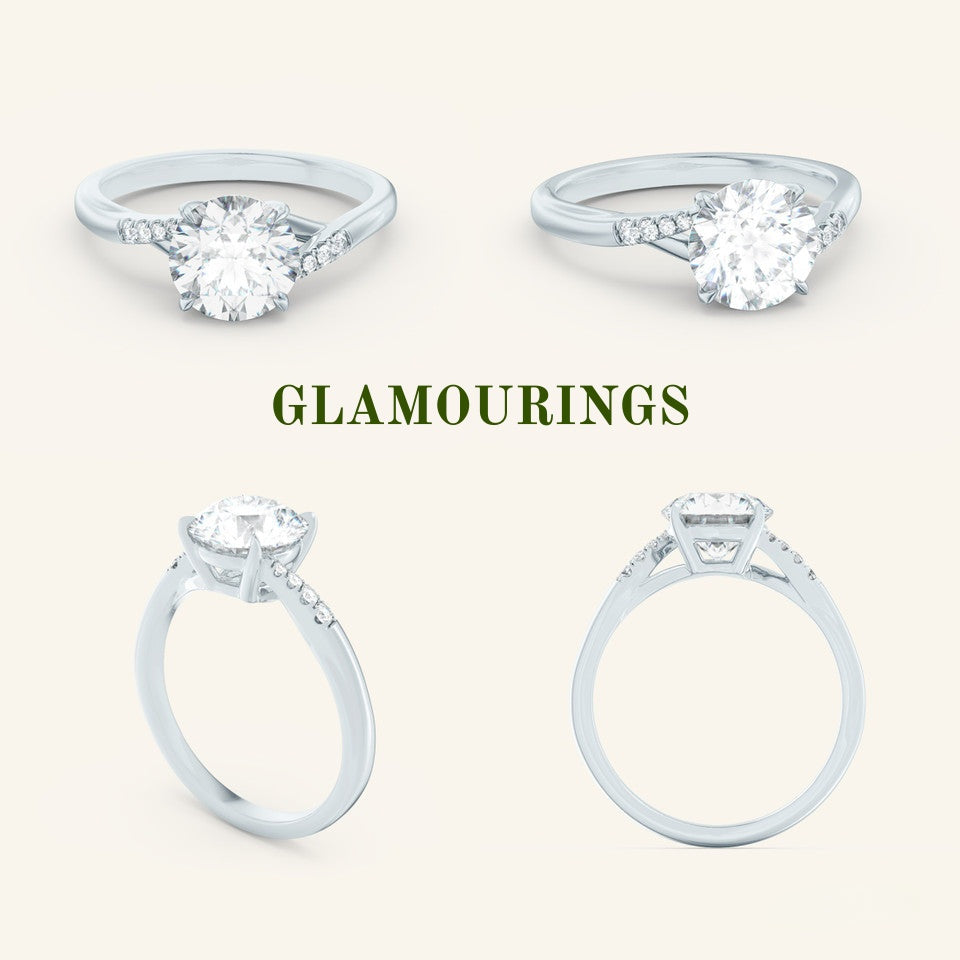 1.51ct Round Peach Sapphire Engagement Ring
