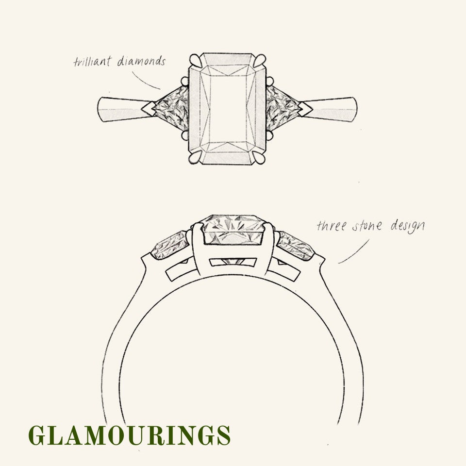 1.5ct Radiant Teal Sapphire Engagement Ring