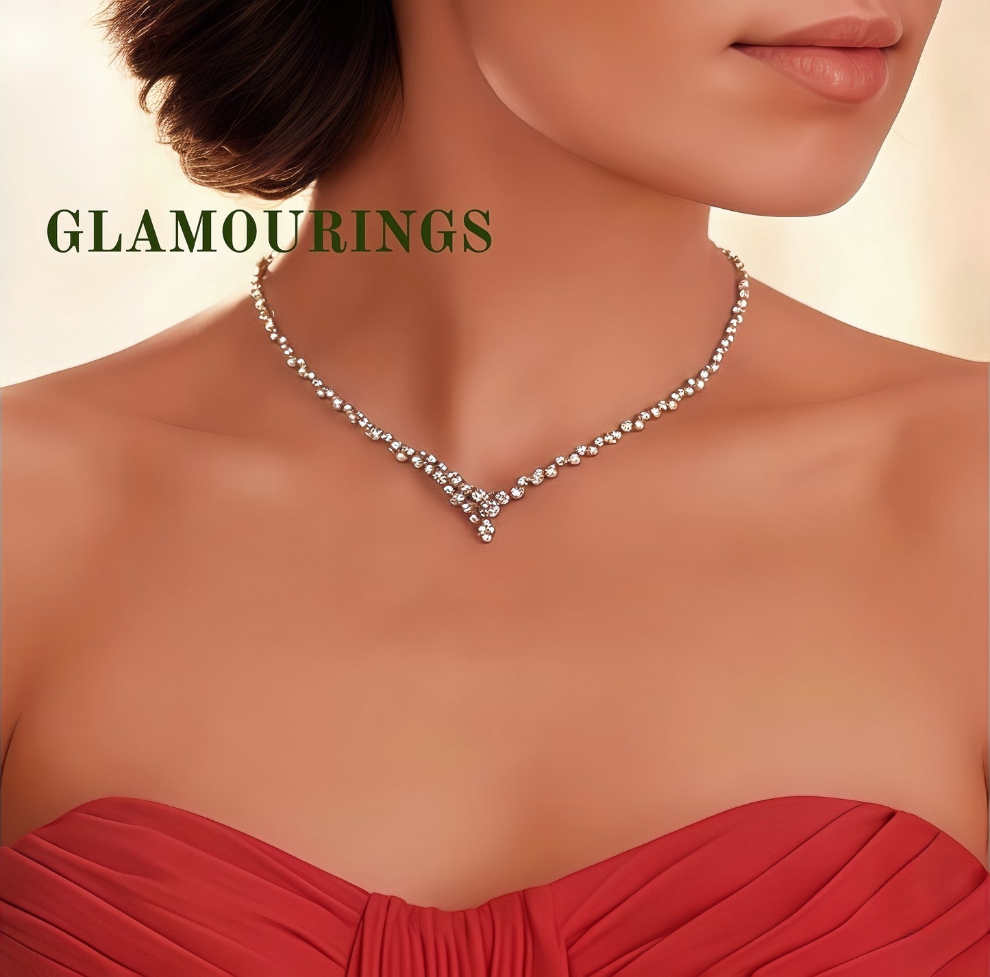 Elegant V-Shape Moissanite Tennis Necklace
