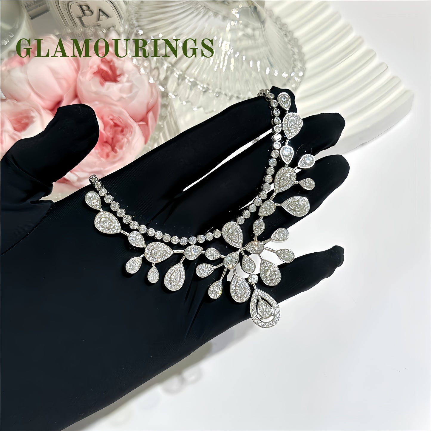 Pear-Shaped Blossom Moissanite Necklace