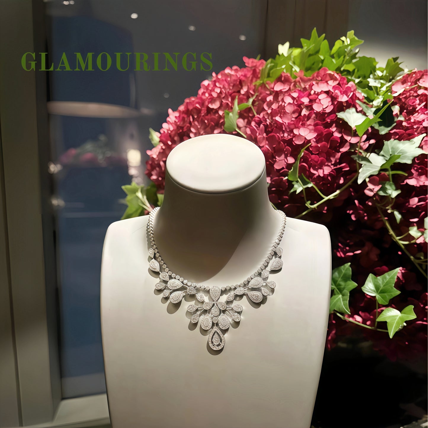 Pear-Shaped Blossom Moissanite Necklace