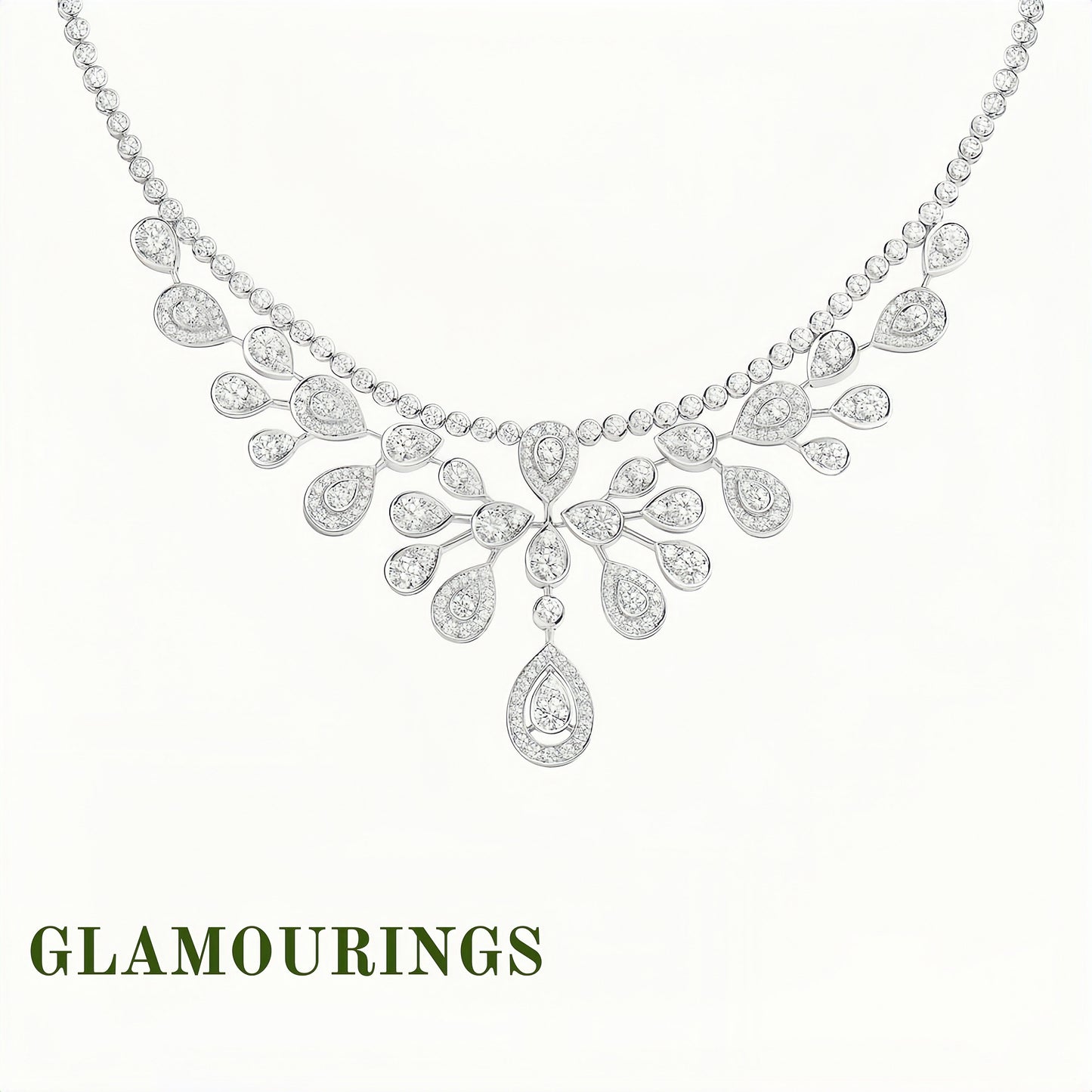 Pear-Shaped Blossom Moissanite Necklace