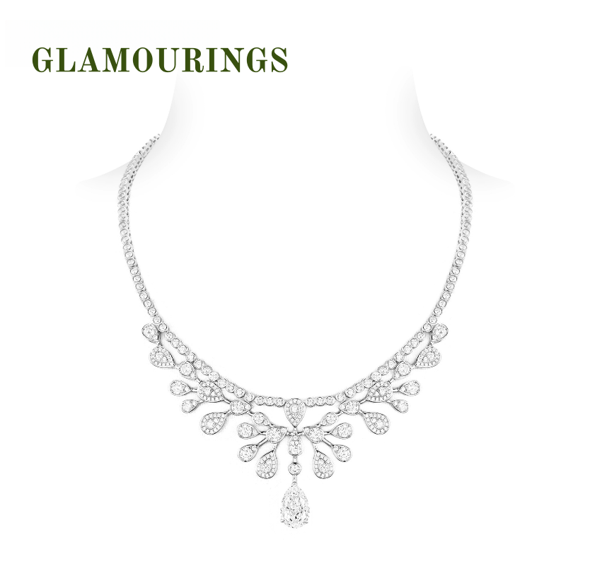 Pear-Shaped Blossom Moissanite Necklace