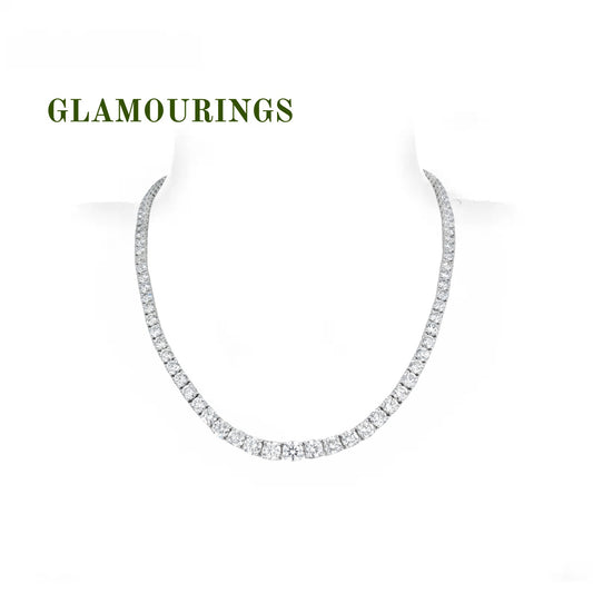 Elegant Graduated Moissanite Tennis Necklace