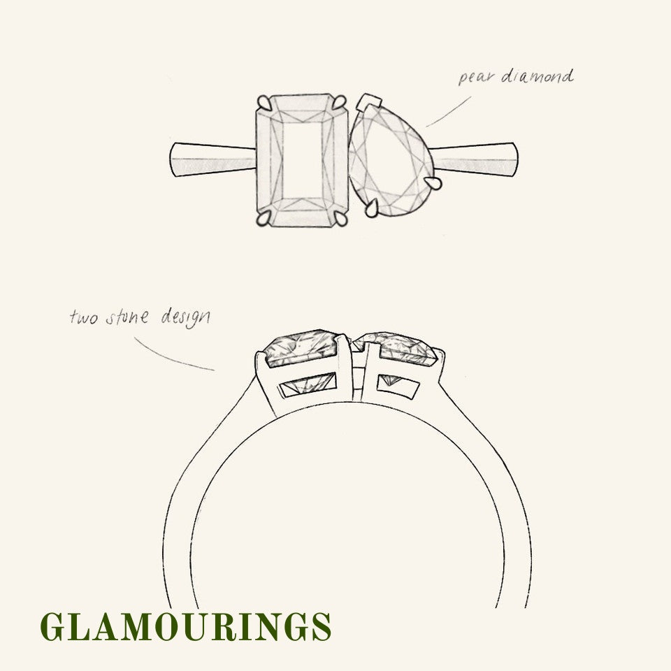 1.39ct Radiant Peach Sapphire Engagement Ring