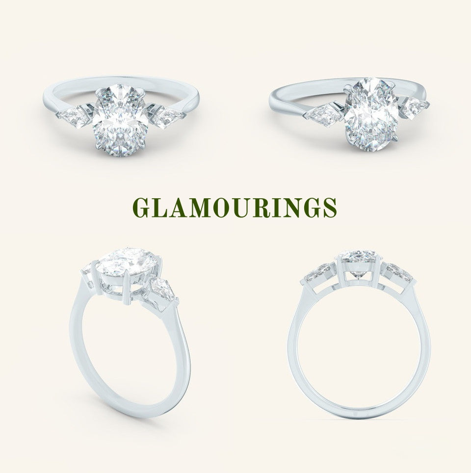 1.19ct Oval Peach Sapphire Engagement Ring