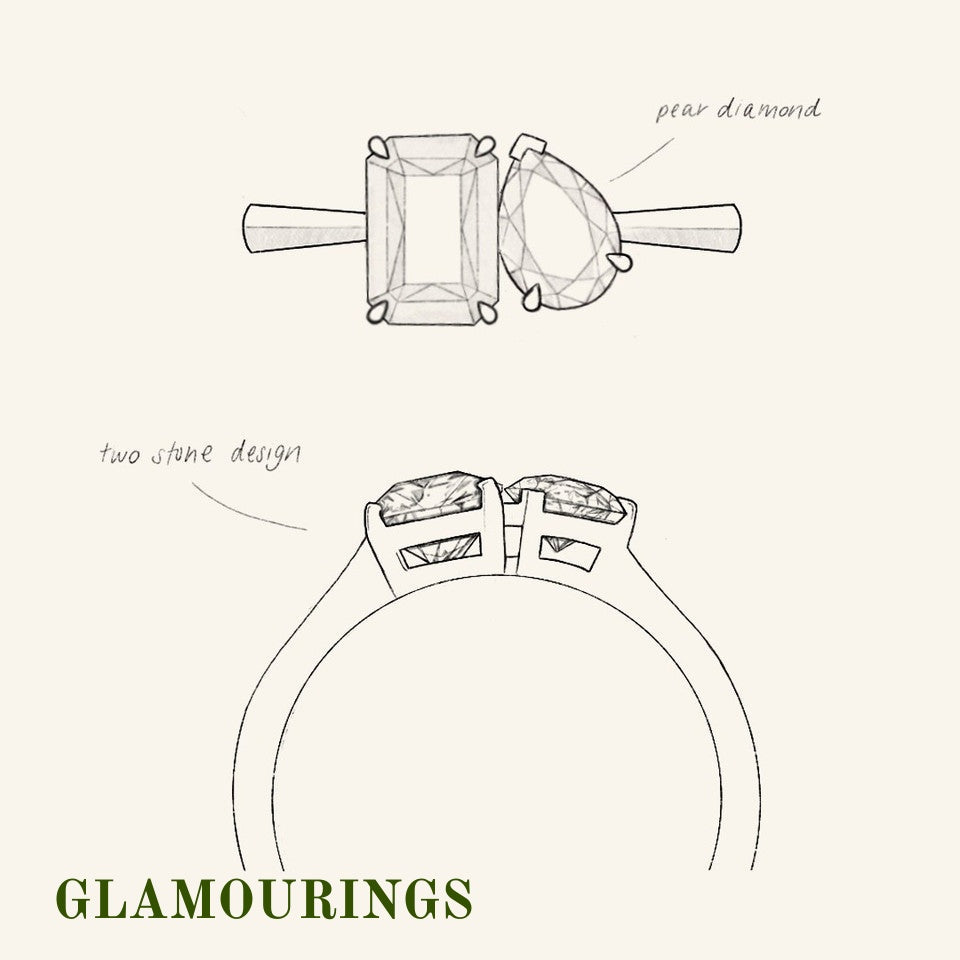 1.12ct Radiant Peach Sapphire Engagement Ring