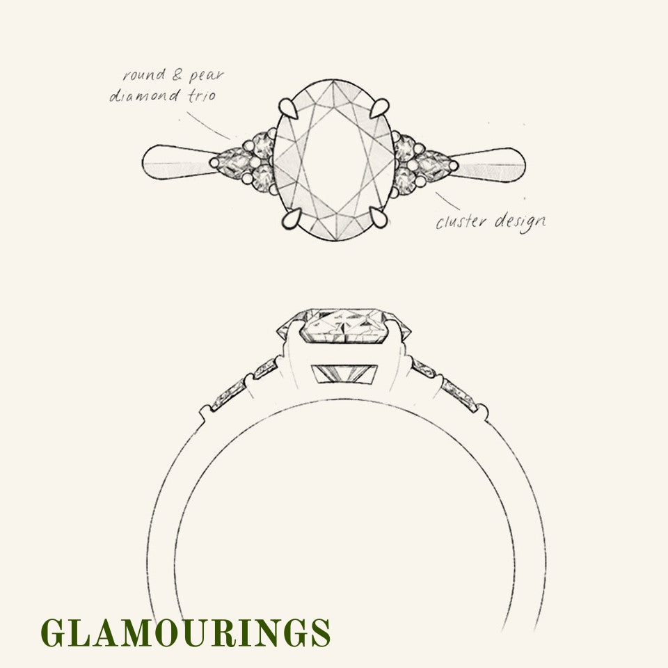 1.39ct Radiant Peach Sapphire Engagement Ring