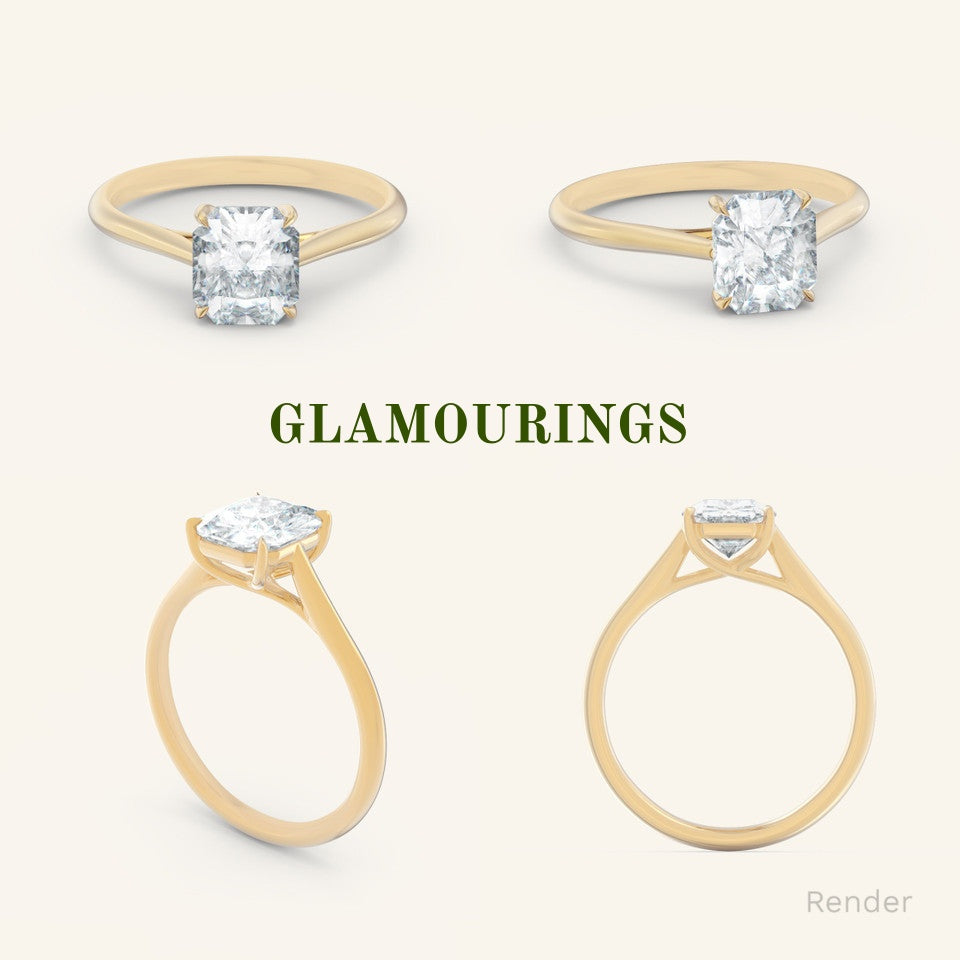 1.12ct Radiant Peach Sapphire Engagement Ring