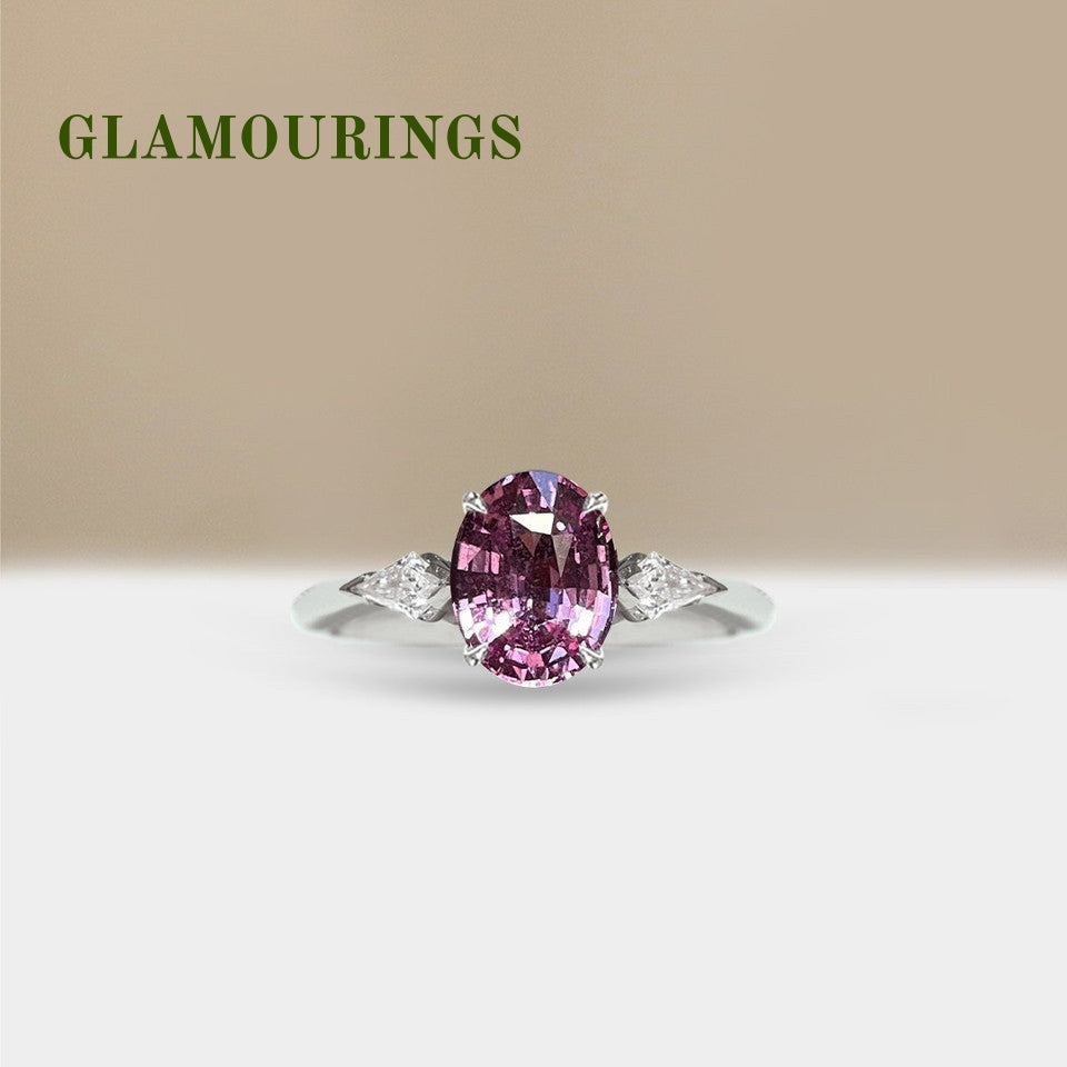 1.19ct Oval Peach Sapphire Engagement Ring