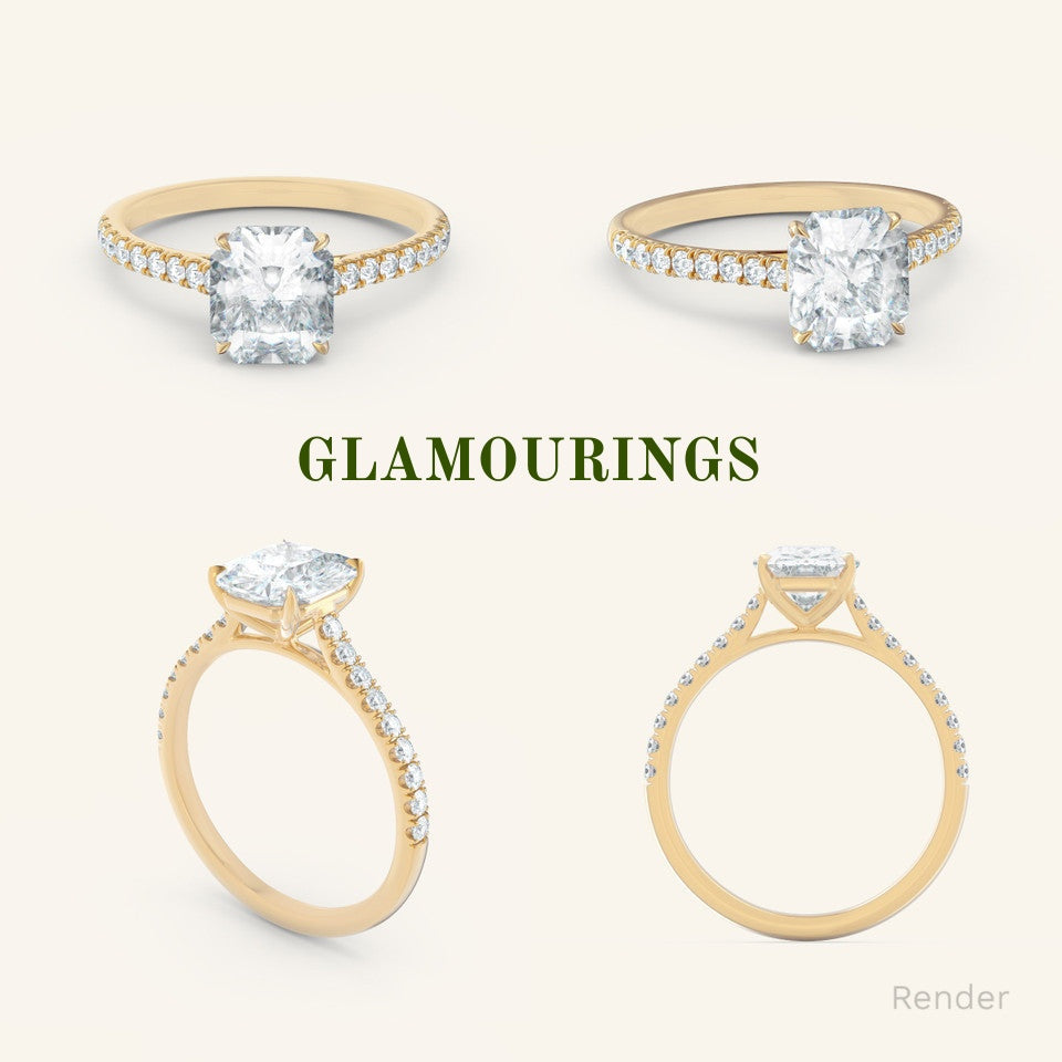 1.12ct Radiant Peach Sapphire Engagement Ring