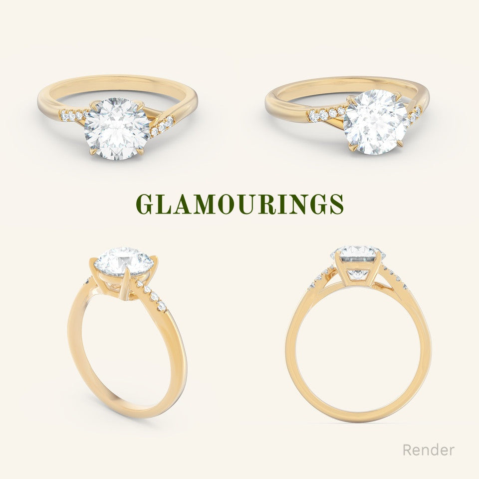1.34ct Round Peach Sapphire Engagement Ring