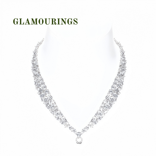 Luxury Moissanite Cluster Pendant Necklace