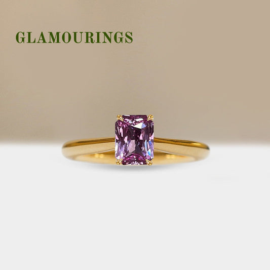 1.12ct Radiant Peach Sapphire Engagement Ring