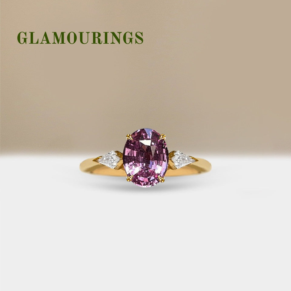 1.19ct Oval Peach Sapphire Engagement Ring