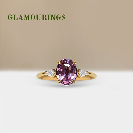 1.19ct Oval Peach Sapphire Engagement Ring