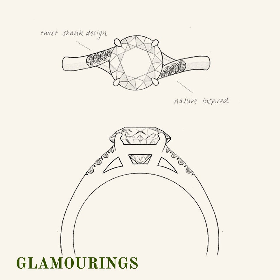 1.34ct Round Peach Sapphire Engagement Ring