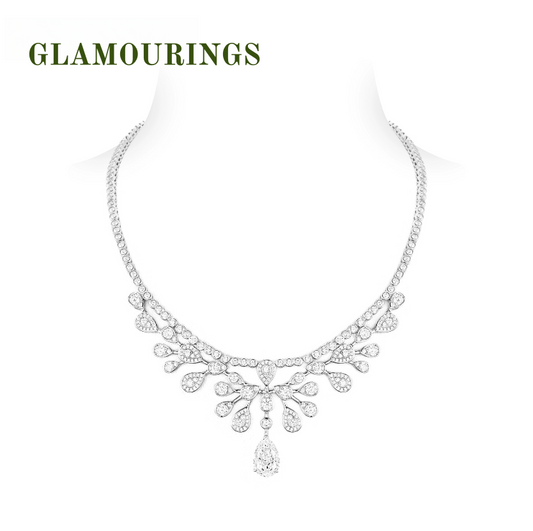 Pear-Shaped Blossom Moissanite Necklace